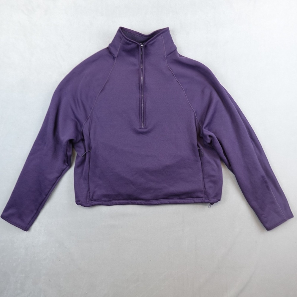ATHLETA Altitude Fleece Lined 1/2 Zip Sweatshirt Womens Size Medium Purple